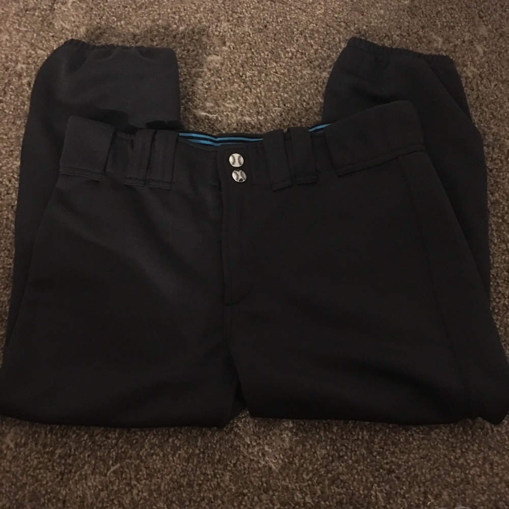 girls black softball pants